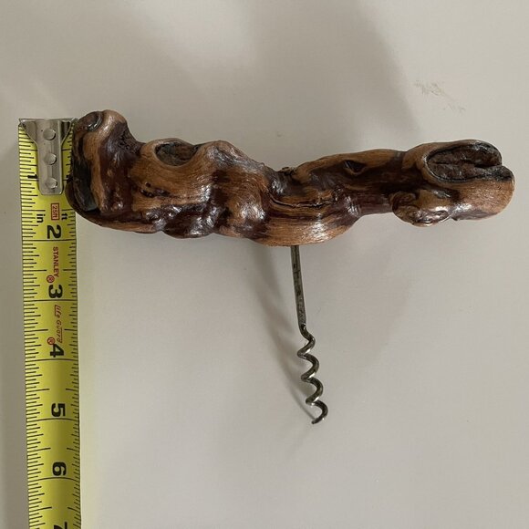 Vintage Gnarled Burled Grape Vine Wood Corkscrew Wine Opener Hand Crafted - Picture 5 of 13